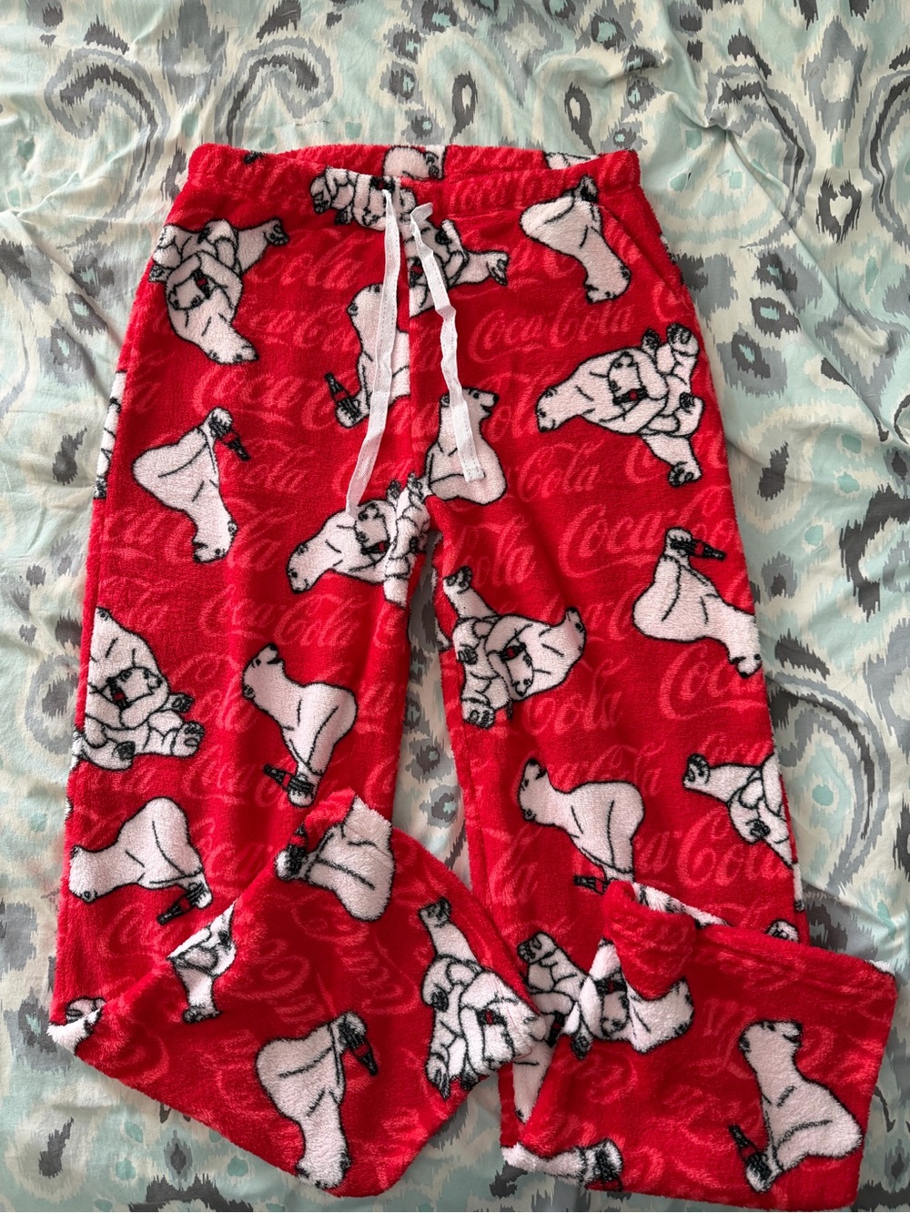 Coca Cola Red Polar Bear Fleece  Pajama Bottoms